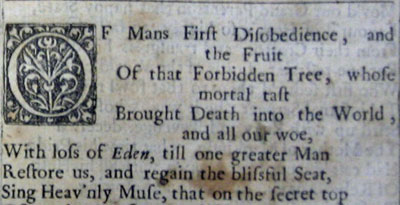 1667 Edition, John Milton's Paradise Lost