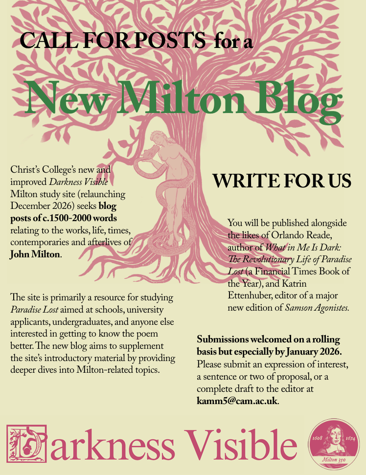 Milton blog call for posts