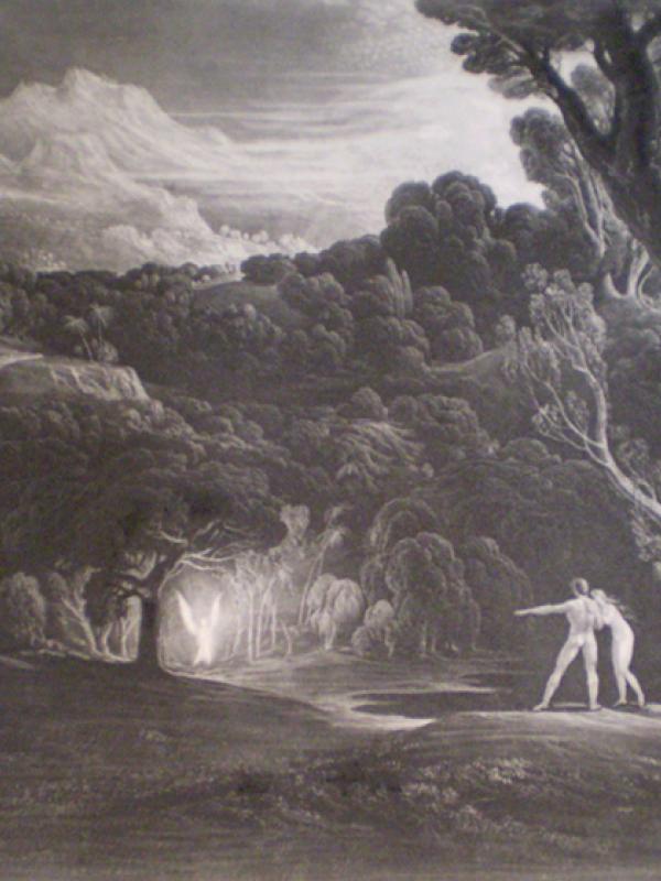 The approach of the angel Raphael