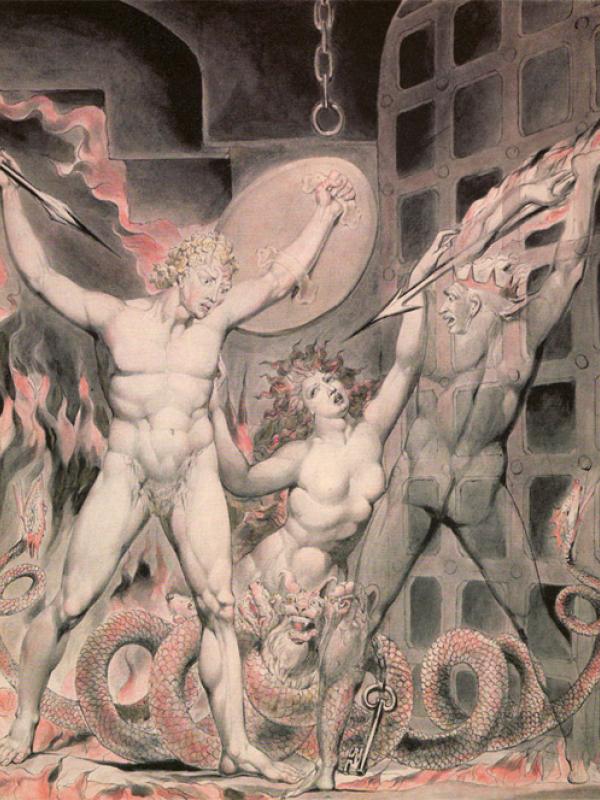 William Blake, Satan, Sin and Death, 1808, watercolour.