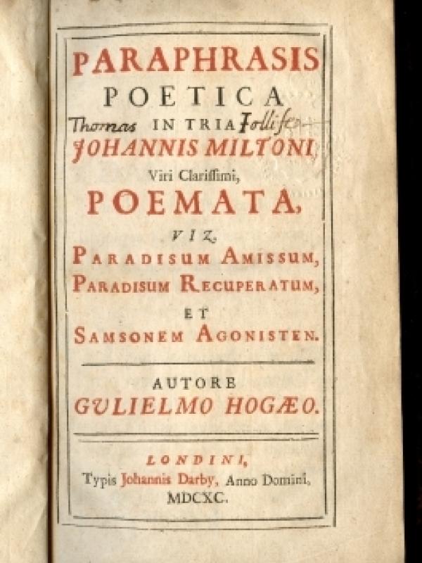 Hog's Latin translation of Milton