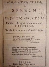 Areopagitica (1644), Milton's iconic defence of free speech.