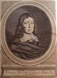 William Faithorne's portrait of Milton aged 62, from a drawing made while he was writing Paradise Lost.